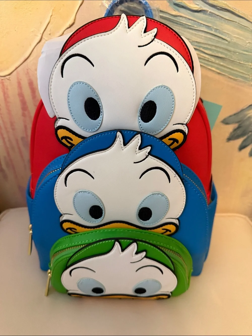 Donald Duck Huey Dewey Louie Trio Character Backpack - Hard Tag New!